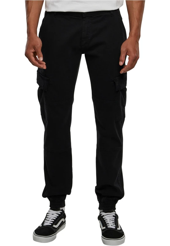 Urban Classics Men's Washed Cargo Twill Jogging Pants Trouser, Black , 38