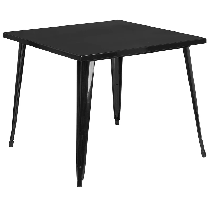 Flash Furniture Parker Commercial Grade 35.5" Square Black Metal Indoor-Outdoor Table
