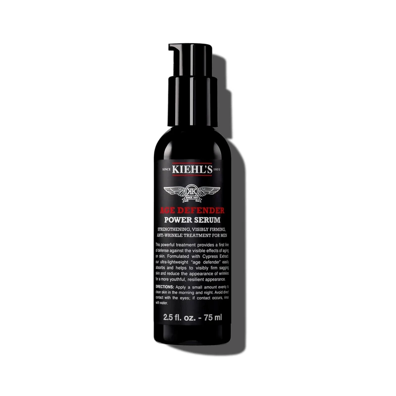 Kiehl's Age Defender Power Serum, Lightweight Anti-Aging Serum for Men, with Cypress Extract & Adenosine, 75Ml
