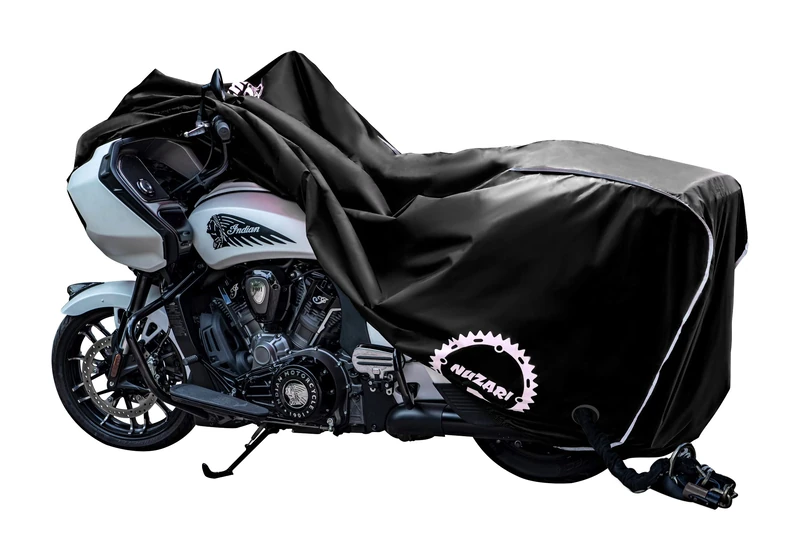 Nuzari Premium Motorcycle Cover - Perfect Waterproof Motorcycle Cover - Harley Davidson Motorcycle Cover - Strong Bike Cover XL