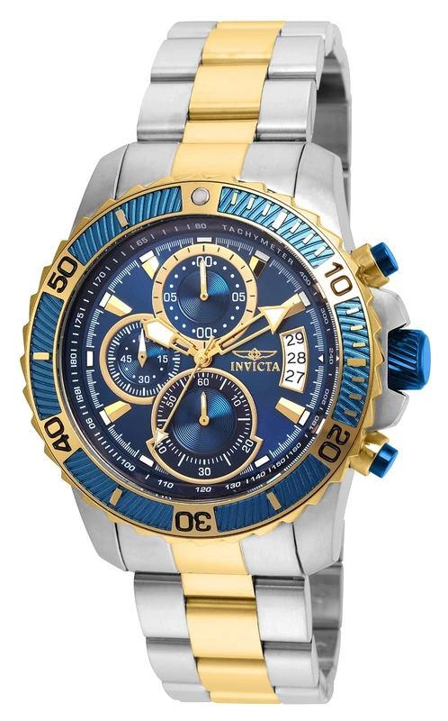 Invicta Pro Diver - SCUBA 22415 Men's Watch - Waterproof - Analogue - Quartz Movement - stainless steel with blue dial - 45mm