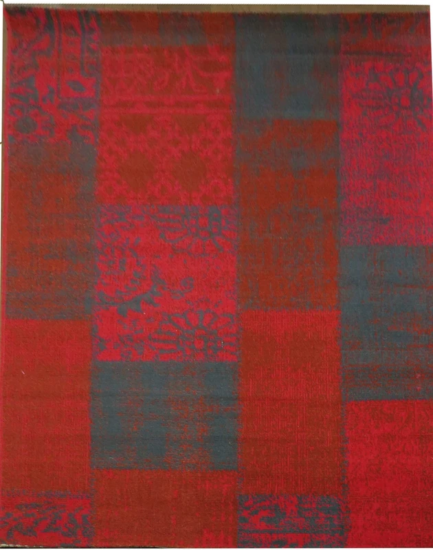 ASPECT Isfahan Distressed/Vintage Patchwork Rug (160x230cm, Red/Blue), Polypropylene 230 x 160 x 0.5 cm