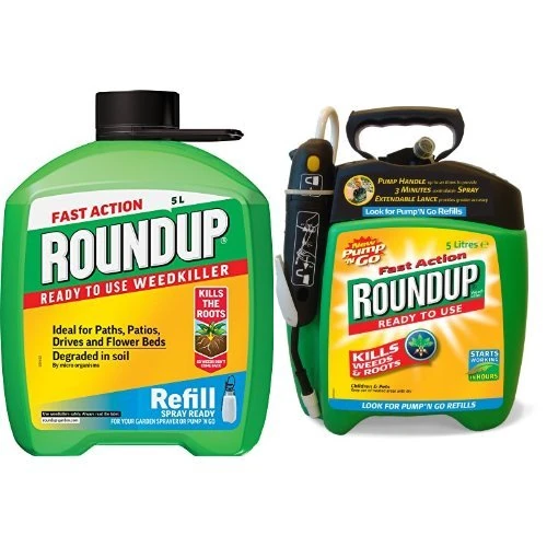 Bundle of Roundup Fast Action Total Weedkiller, 5 Litre Refill + Roundup Fast Action Weedkiller Pump 'N Go Ready To Use Spray, 5 Litre