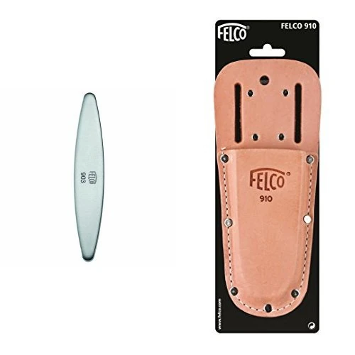 Felco 903 Diamond Sharpener - Grey & Felco F910 Leather Holster Set
