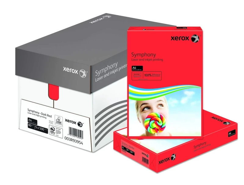 xerox A4 80 GSM Symphony Printer Paper Box - Dark Red