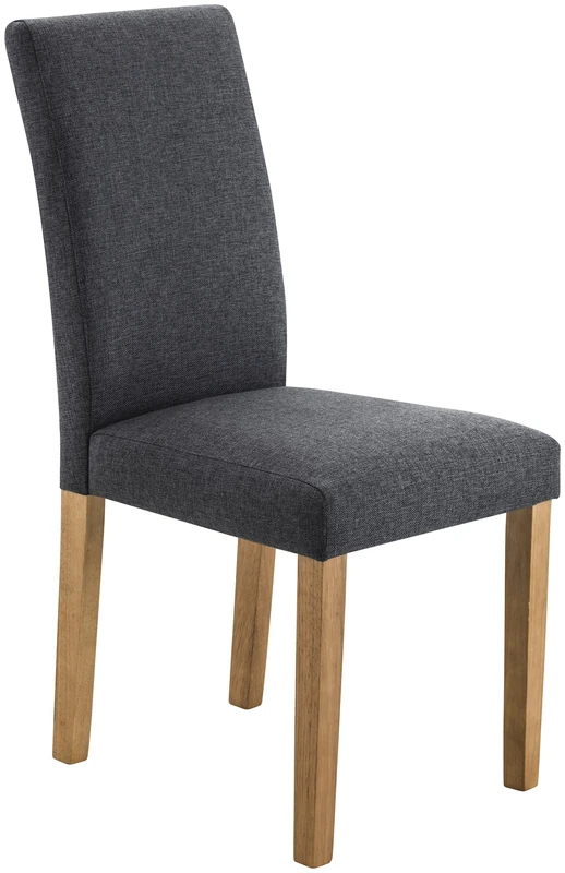 Julian Bowen Hastings Set of 2 Dining Chairs, Slate Linen, Slate Grey/Oak, Height: 89, Width: 43, Depth: 51cm