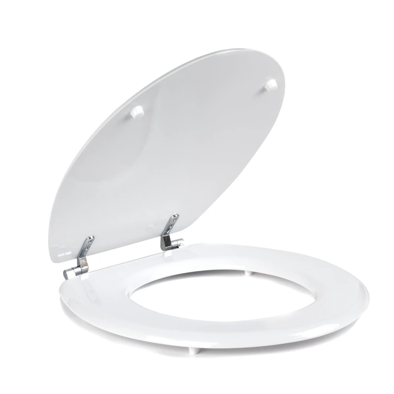 Beldray LA032355WHTFEU7 Wooden MDF Toilet Seat – Oval Shaped, Stainless Steel Release Hinge For Easy Cleaning, Top Fixing White Toilet Seat, Standard Fitting For Most Toilets, Seat Size: 360 x 428mm