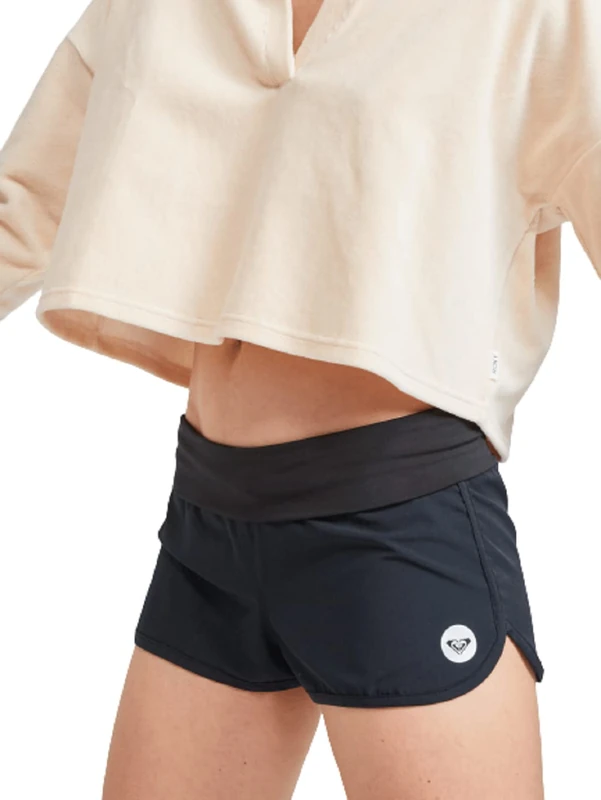 Roxy Women's Board Shorts –Tummy Control, 4-Way Stretch, Quick-Dry 2" Inseam Swim Shorts, UPF 50+ Beach Shorts, Anthracite, Medium