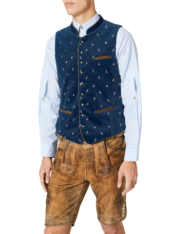 Stockerpoint Men's Weste Calzado Sleeveless Traditional Dress Waistcoat, Blue (Rauchblau), 52 (Manufacturer Size: 52)