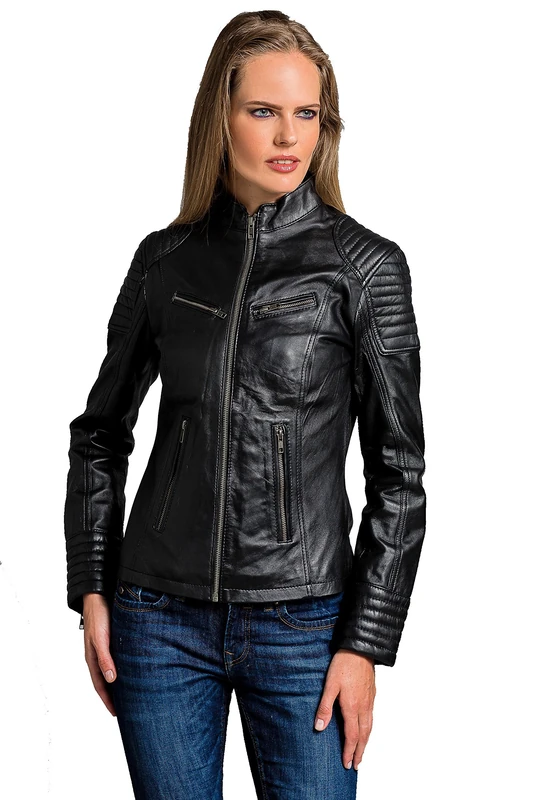 Urban Leather Angelina LB01 Ladies Jacket, Black