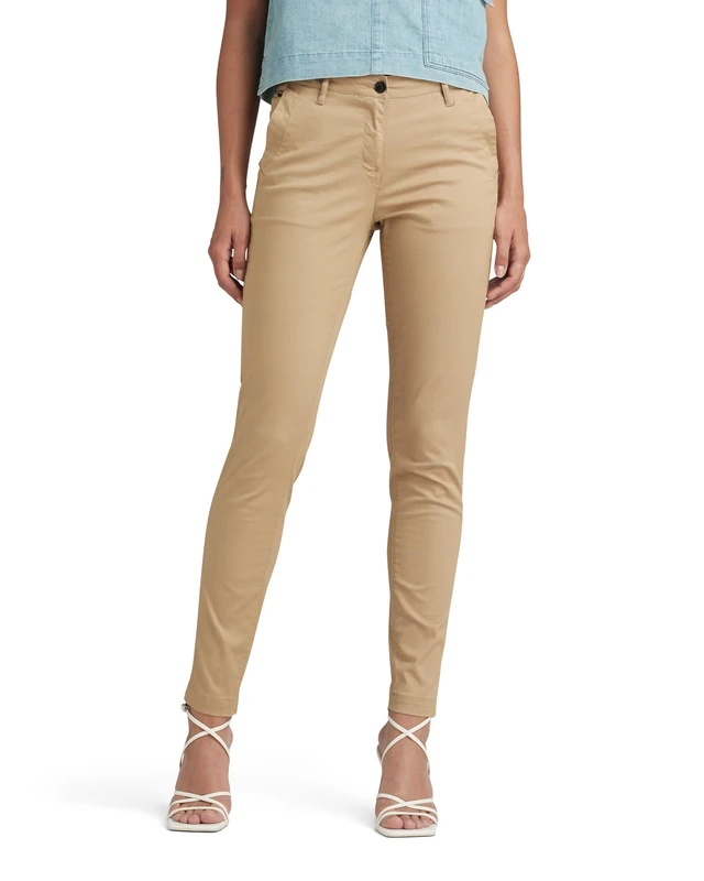 G-Star Women's Bronson Mid Waist Skinny Chino, Beige (sahara D03166-5488-436), 26W / 34L