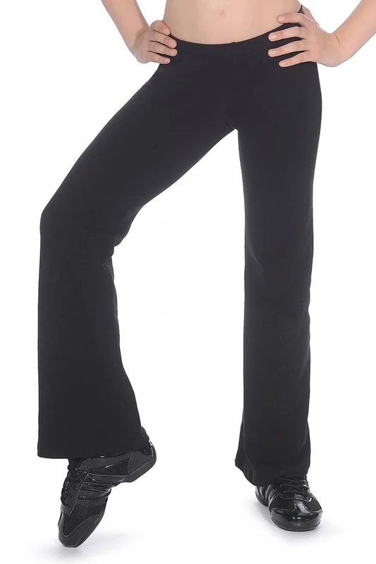 Roch Valley Cotton/Lycra Boot Leg Jazz Pants Age 11-13 Black - Image 1