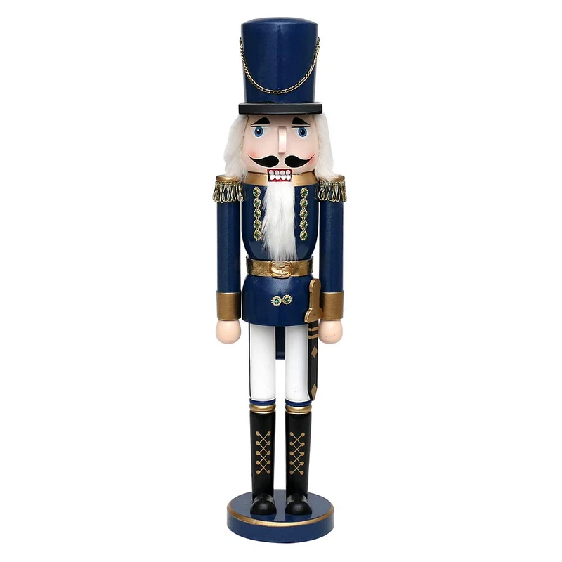 Dekohelden24 Beautiful Nutcracker Soldier in Blue Metallic, Classic, Approx. 50 cm