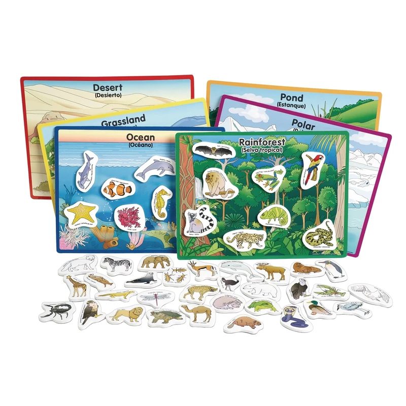 Excellerations® Animals in Their Habitats - 6 Boards, 48 Pieces (Item # HABITATS)