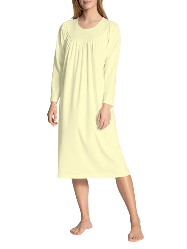 CALIDA Special Women's Long Sleeve Nightdress Length 120 cm, Quince Yellow, 48-50