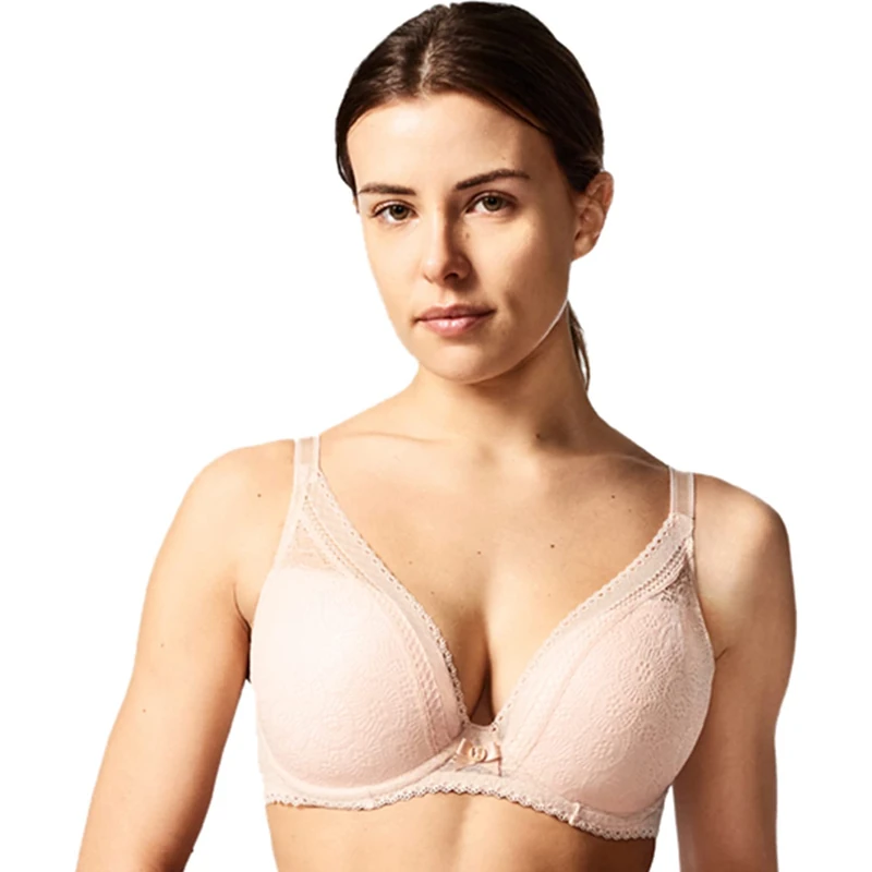 Chantelle Women's, FESTIVITE, Plunge T-Shirt Bra, Women's lingerie, Beige Dore, 30F