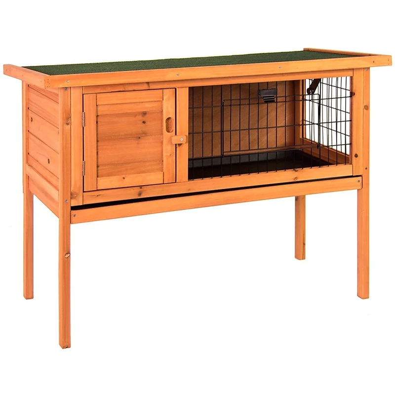Pet Vida Wooden Pet Rabbit Hutch Single, Bunny Guinea Pig Cage Animal House Shelter