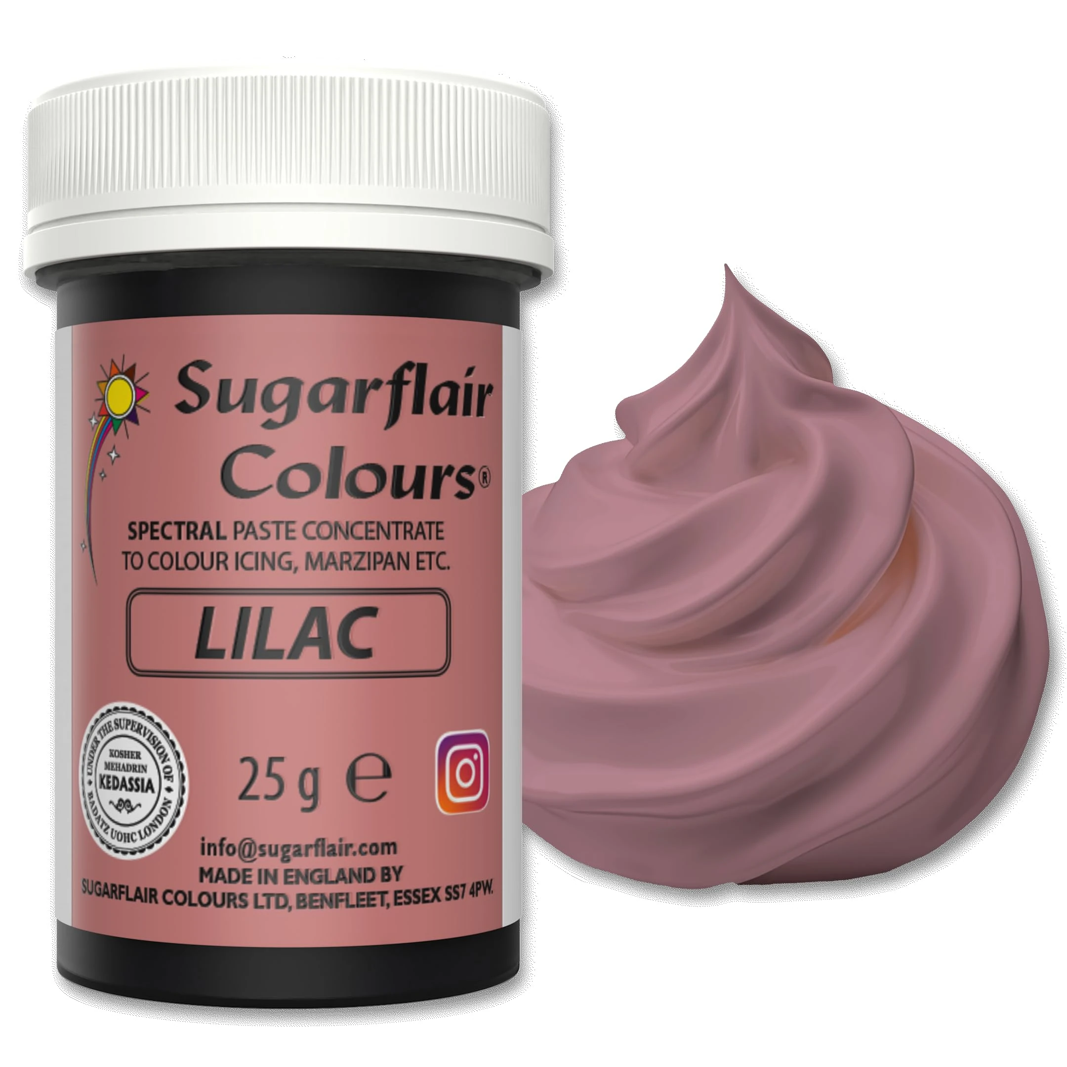 Sugarflair Food Colouring Paste Lilac, Concentrated Spectral Food Colouring for Buttercream, Sugar Paste, Royal Icing, Cake Mixes, Macarons and More! - 25g