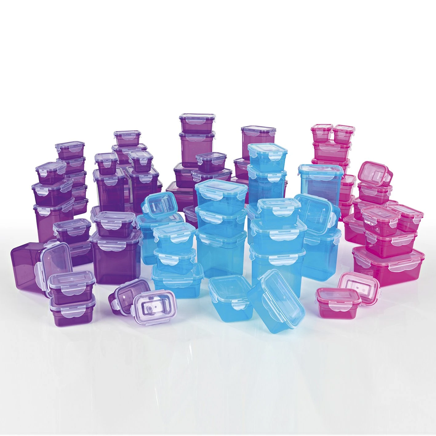 GOURMETmaxx 08202 BPA free Food Storage Container-Set, 72 Pieces | Airtight and Aroma saving | Dishwasher, Freezer, Microwave Safe | Clip Lid Food Container