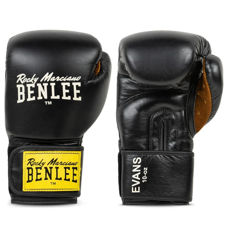 Ben Lee Rocky Marciano Evans Boxing Gloves, Unisex, EVANS, Black, 8 oz