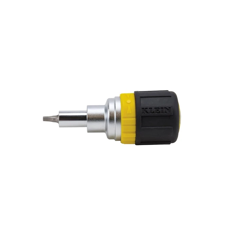 6-in-1 Ratcheting Stubby Screwdriver with Square Recess Klein Tools 32594