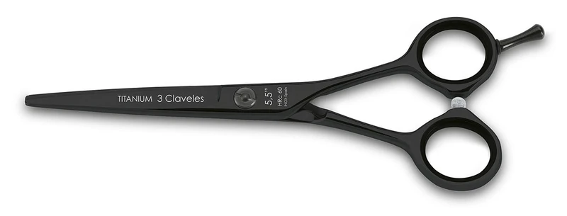 3 Claveles 12496 Scissors Hairdressing Cutting, Titanium 5.5 Inches