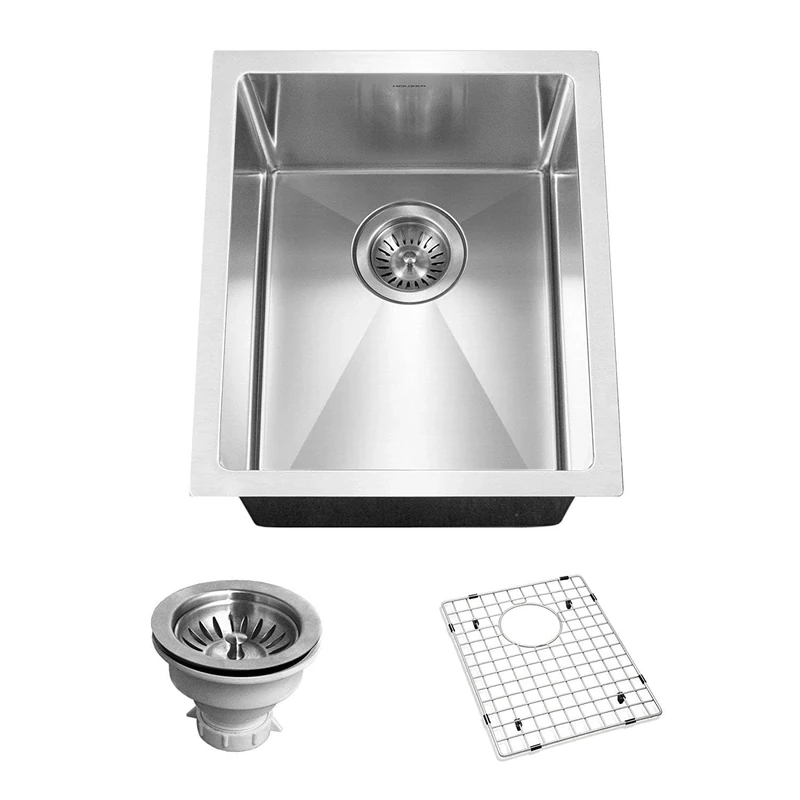 HOUZER CNB-1200 Savoir Series 10mm Radius Undermount Prep Bowl Kitchen Sink, Stainless Steel