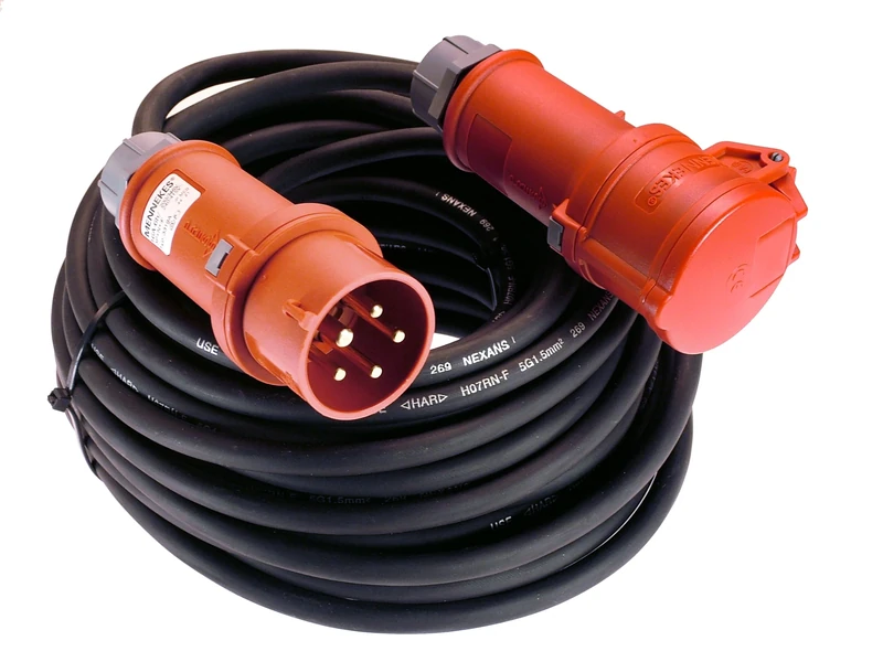 as - Schwabe High Current Extension Cable 5 m H07RN-F 5G6 - CEE Phase Reversing Plug - 400V/32A/Approx. 22kW - 5-Pin Robust CEE Extension for Outdoor Use - IP44 - Made in Germany, 61336