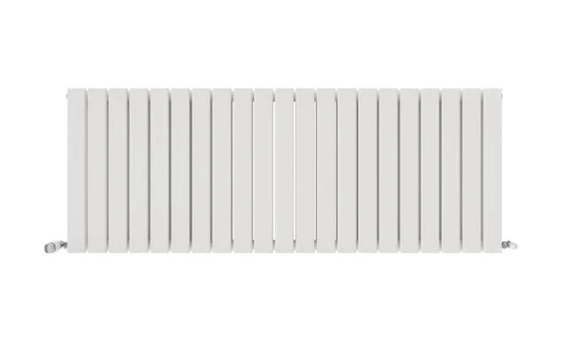iBathUK Apex Wall Mounted Horizontal Double Slim Flat Panel Radiator, 21-Column Steel, Hydronic Central Heating, High Thermal Output, Modern Designer Radiator for Bathroom in Matt White, 600x1596 mm