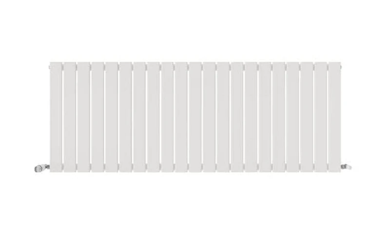 iBathUK Apex Wall-Mounted Horizontal Single Slim Flat Panel Radiator, Steel 21 columns, Hydronic Central Heating, High Thermal Output, Modern Designer Radiator for Bathroom in Matt White, 1596mm
