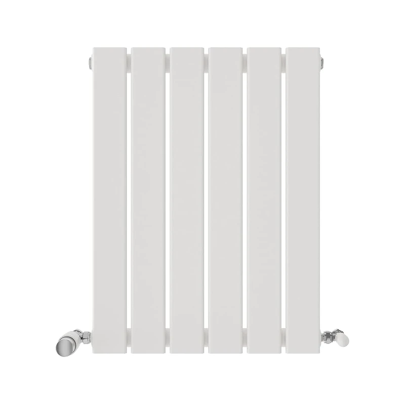 iBathUK Apex Wall Mounted Horizontal Single Slim Flat Panel Radiator, Steel 6-Column Hydronic Central Heating, High Thermal Output Design, Modern Designer Radiator in Matt White, 600x456mm