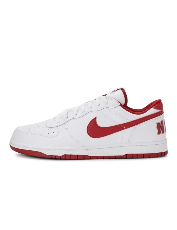 NIKE Mens Big Low Sneaker, White Gym Red, 7 UK
