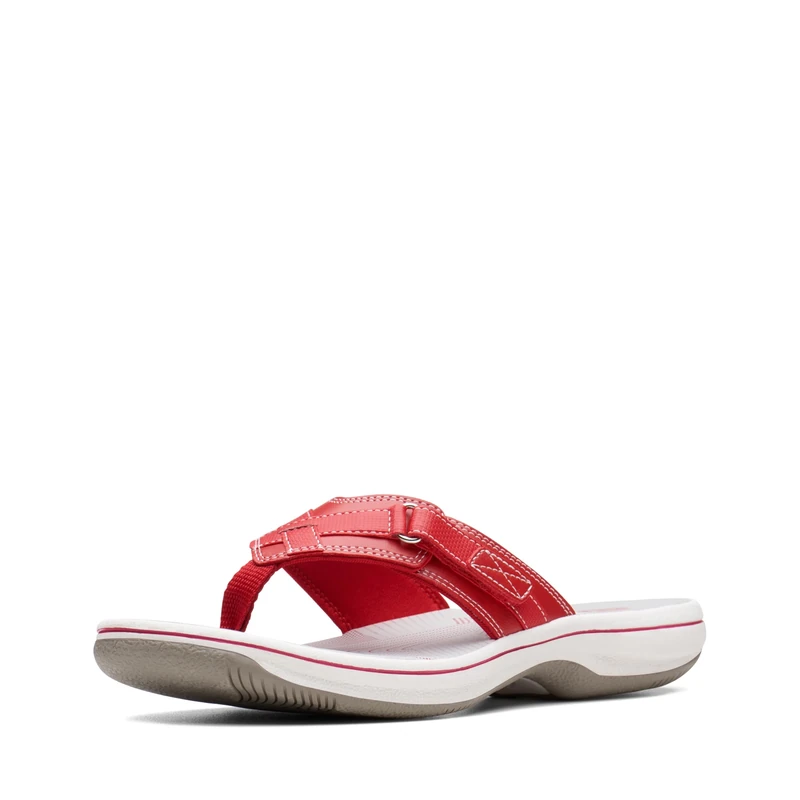 Clarks Women's Breeze Sea Flip Flop, New Red Synthetic, 5.5 UK