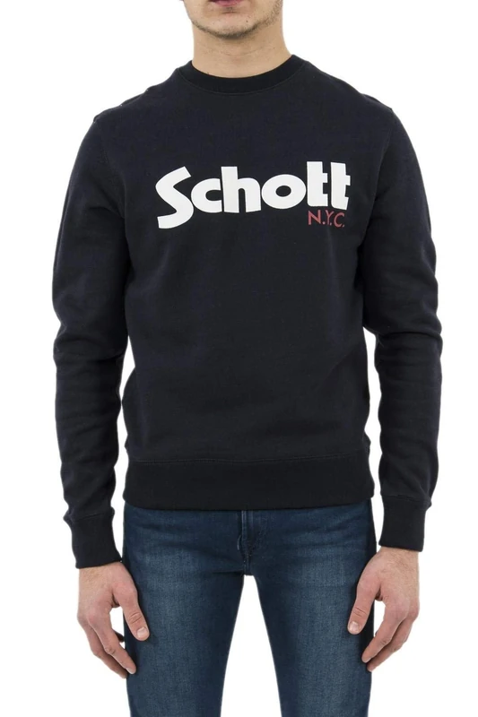 Schott NYC Men's Swcrew Sweatshirt, Blue (Navy Navy), Xx-Large