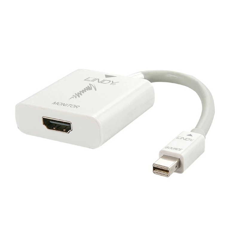 LINDY Mini DisplayPort 1.2 to HDMI 4K 60 Hz Active Adapter Converter - White