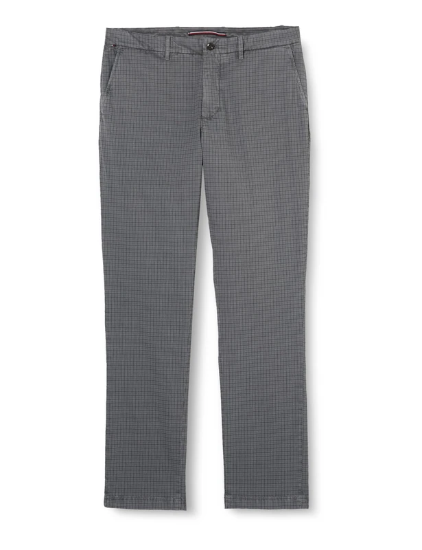 Tommy Hilfiger Men Denton Pow Check GMD Woven Pants, Grey, 34/34