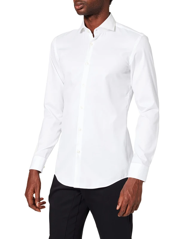 HUGO Mens Kenno Slim-fit Business Shirt in Cotton poplin