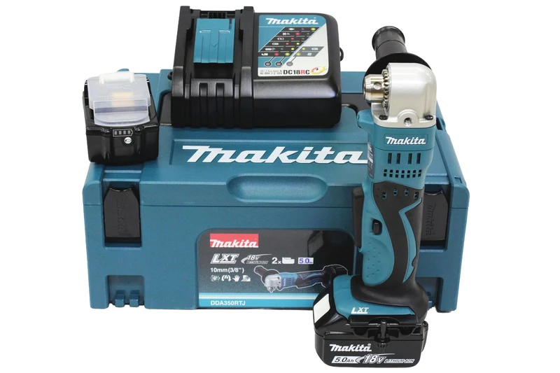 Makita Cordless Angle Drill 18 V ZKBF / 5 Ah in Makpac DDA350RTJ