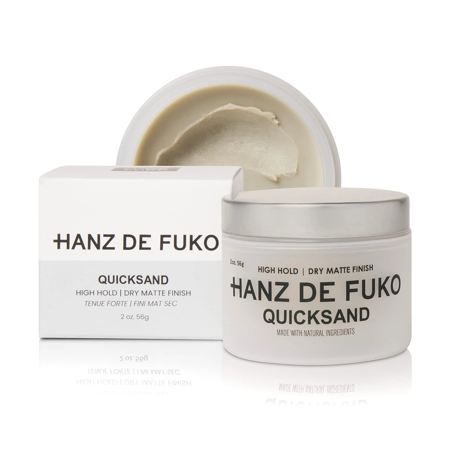 HANZ DE FUKO Quicksand | Premium Lightweight Wax, Dry Shampoo Combo for High Hold "Beach-y" Ultra-Matte Finish | All Hair Types | 56g