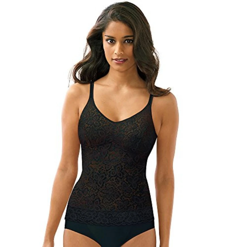 Bali Women's Lace 'N Smooth Fajas Shapewear Cami DF8L12, Black, 3X-Large