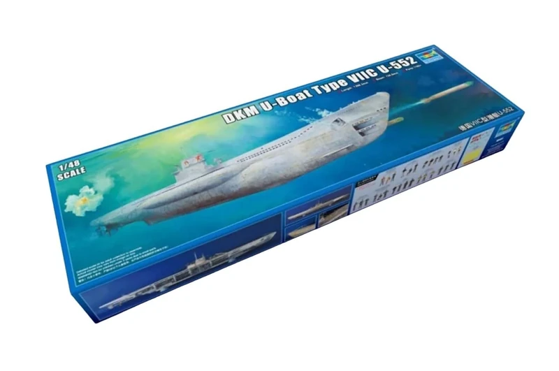 Trumpeter 06801 German WWII DKM U-Boat Type VIIC U-552 Plastic Model Kit 1:48 Scale