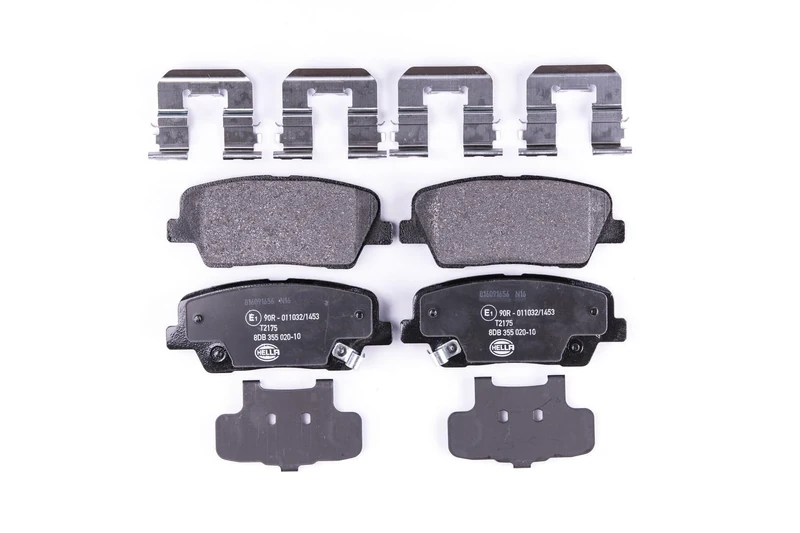 HELLA 8DB 355 020-101 Brake pad set - with acoustic wear warning - T2175 - for e.g. HYUNDAI / KIA / SSANGYONG - Image 1