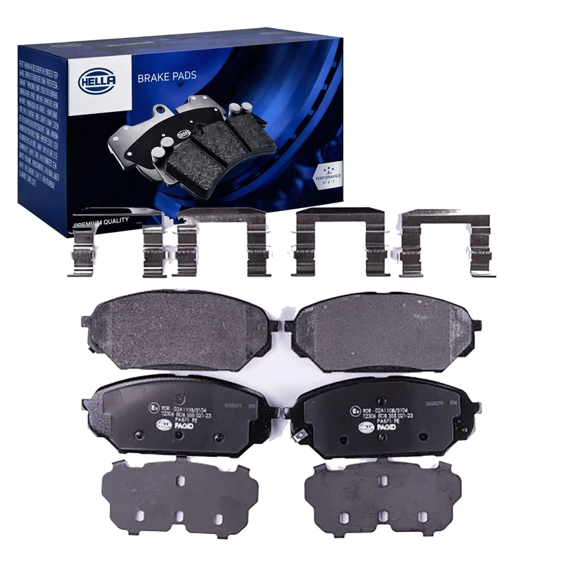 HELLA 8DB 355 021-231 Brake pad set - with acoustic wear warning - T2306 - for e.g. HYUNDAI
