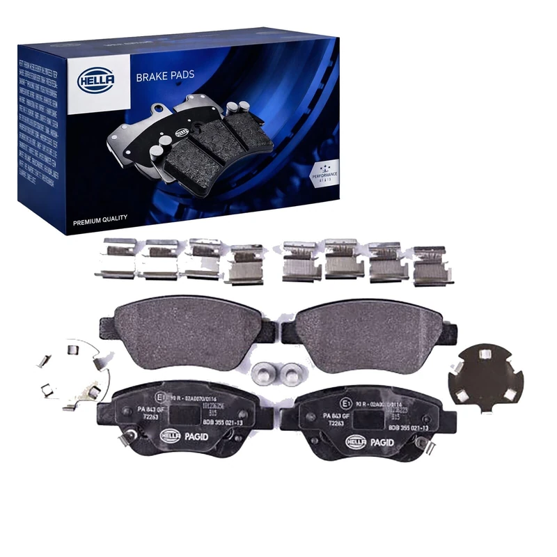 HELLA 8DB 355 021-131 Brake pad set - with acoustic wear warning - T2263 - for e.g. OPEL / VAUXHALL