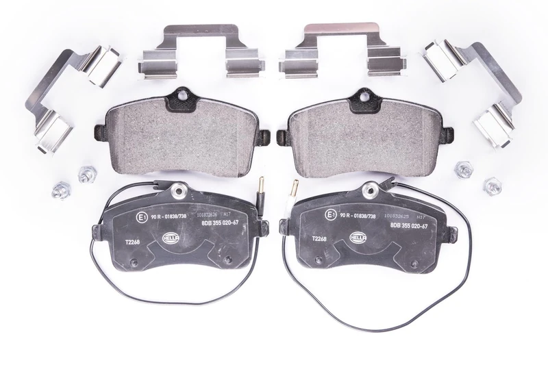 HELLA 8DB 355 020-671 Brake pad set - with integrated wear warning contact - T2268 - for e.g. PEUGEOT
