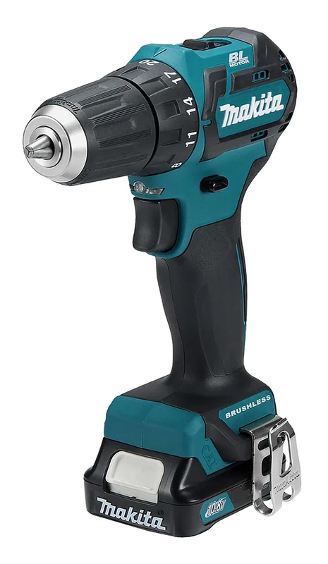 Makita DF332DSAJ 12V Max Li-Ion CXT Brushless Drill Driver Complete with 2 x 2.0 Ah Li-Ion Batteries and Charger Supplied in A Makpac Case