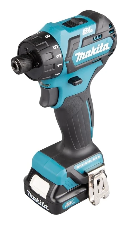 Makita DF032DSAJ 12V Max Li-Ion CXT Brushless Drill Driver Complete with 2 x 2.0 Ah Li-Ion Batteries and Charger Supplied in A Makpac Case