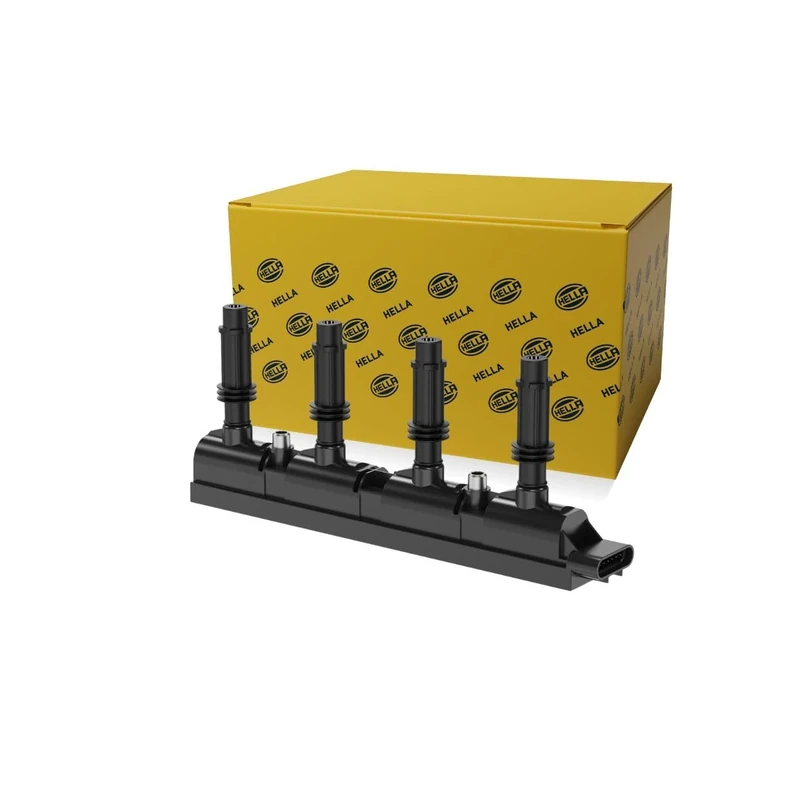 HELLA 5DA 358 000-341 Ignition Coil - 12V - 7-pin connector - Block Ignition Coil - Bolted