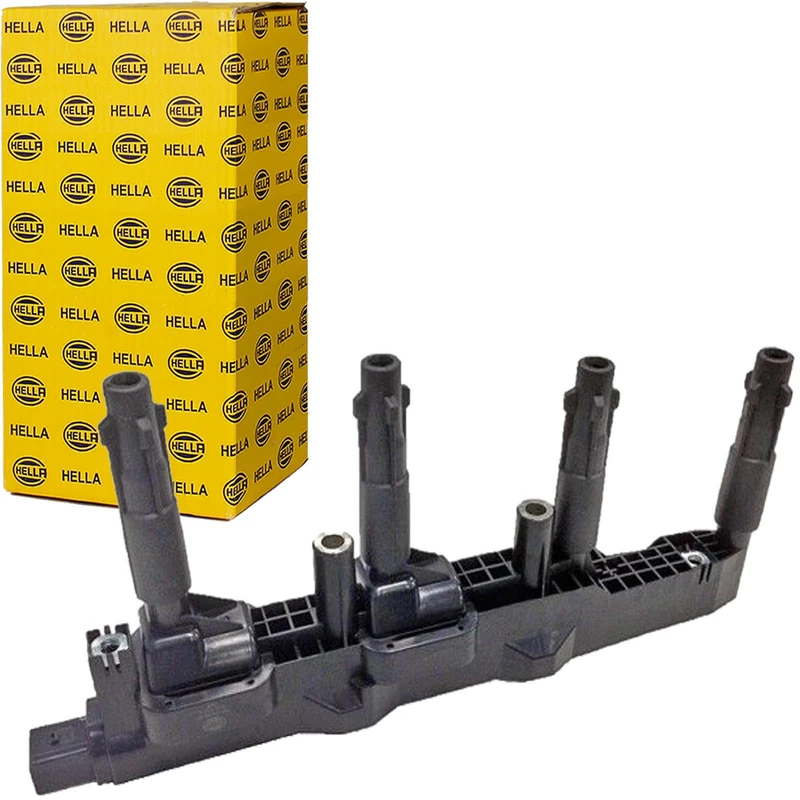 HELLA 5DA 358 000-191 Ignition Coil - 12V - 3-pin connector - Block Ignition Coil - Bolted