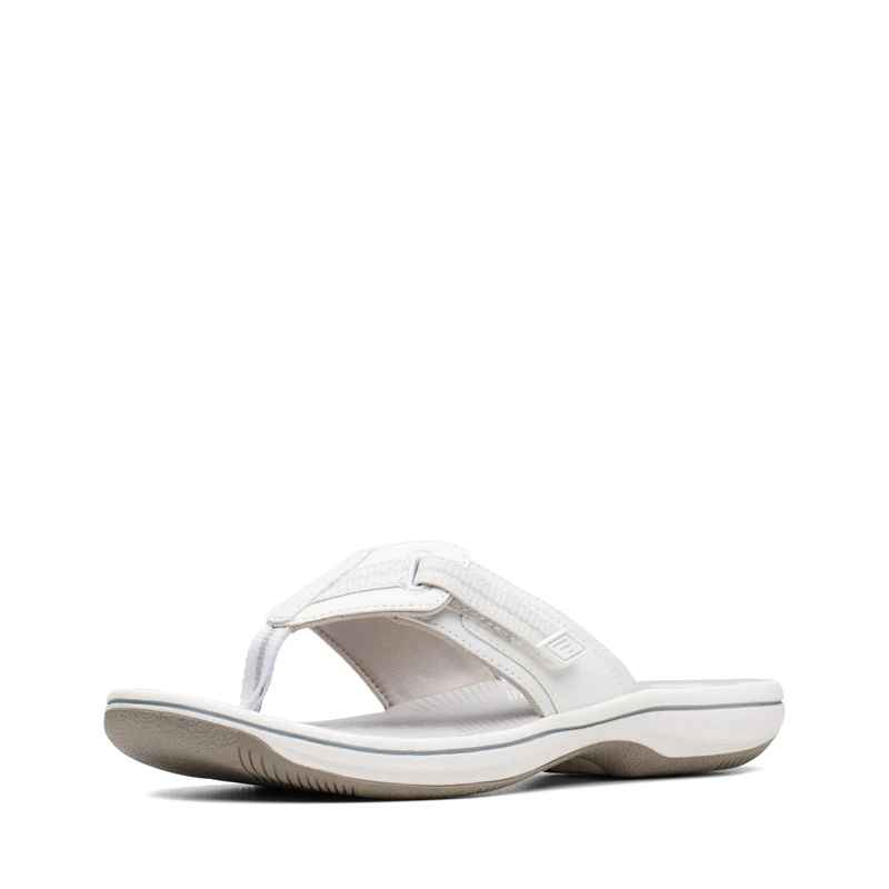 Clarks Women's Brinkley Jazz Flip Flop, White Synthetic, 9 UK